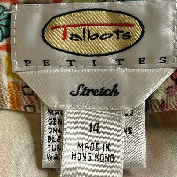 Talbots Women's Stretch 14 Petite Printed Cropped Pants - Picture 15 of 16